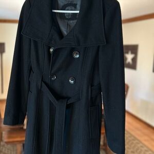 Guess Elegant Black double breasted wool blend coat
